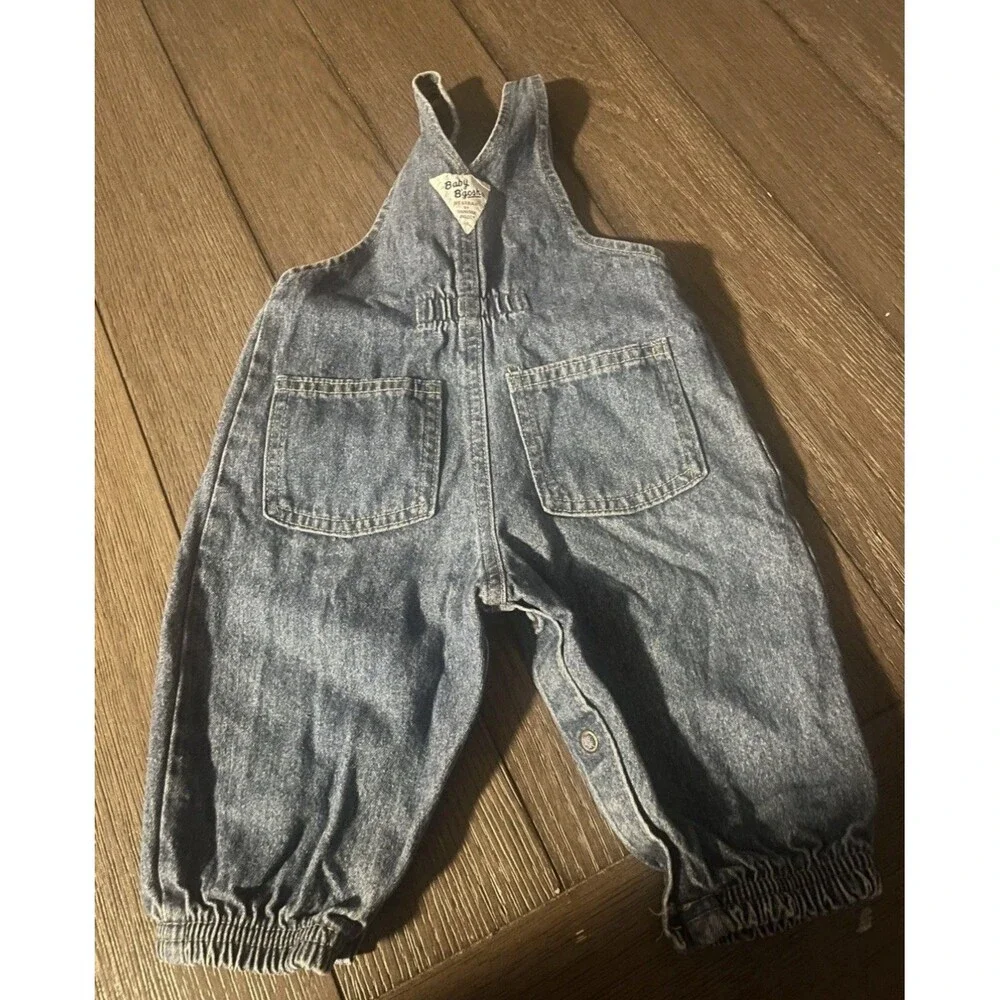 Vintage OshKosh Baby B'Gosh Vintage Bubble Overalls  Romper 1980s 6-9 Mo Denim